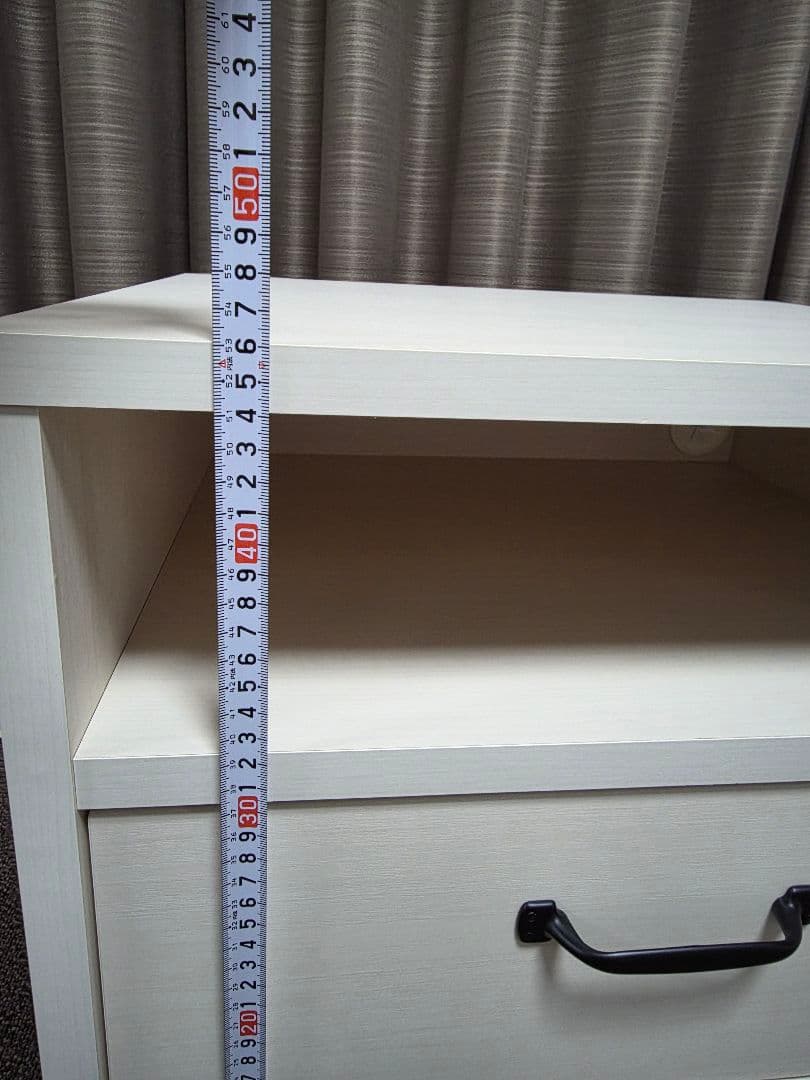 ♡ホワイト♡サイドテーブル☆引き出し付 完成品★日本国内産☆B-COMPANY☆