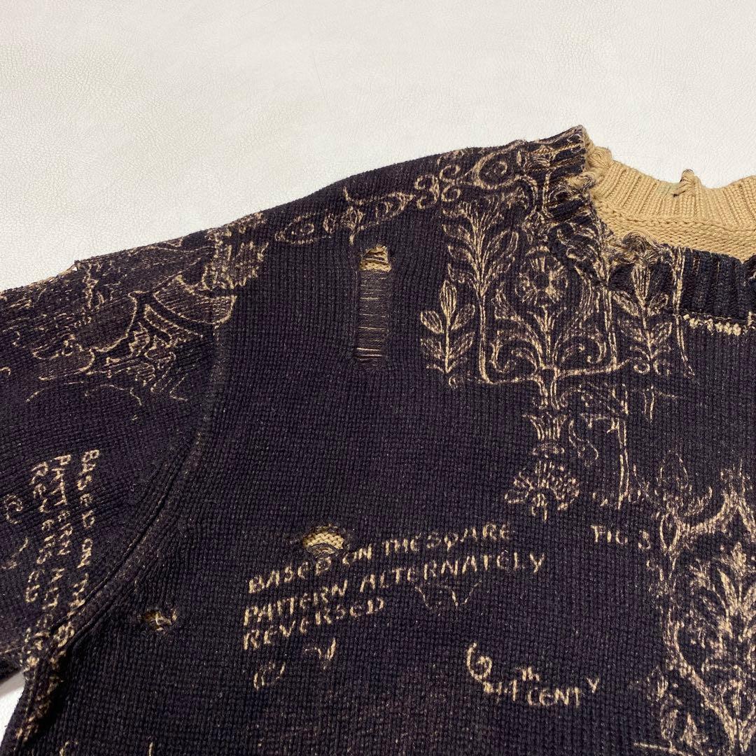 トップス UND VINTAGE LIKE HANDWRITING OVER KNIT
