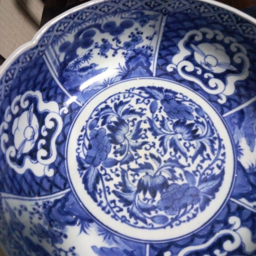 古伊万里　花唐草　うさぎ　大鉢
