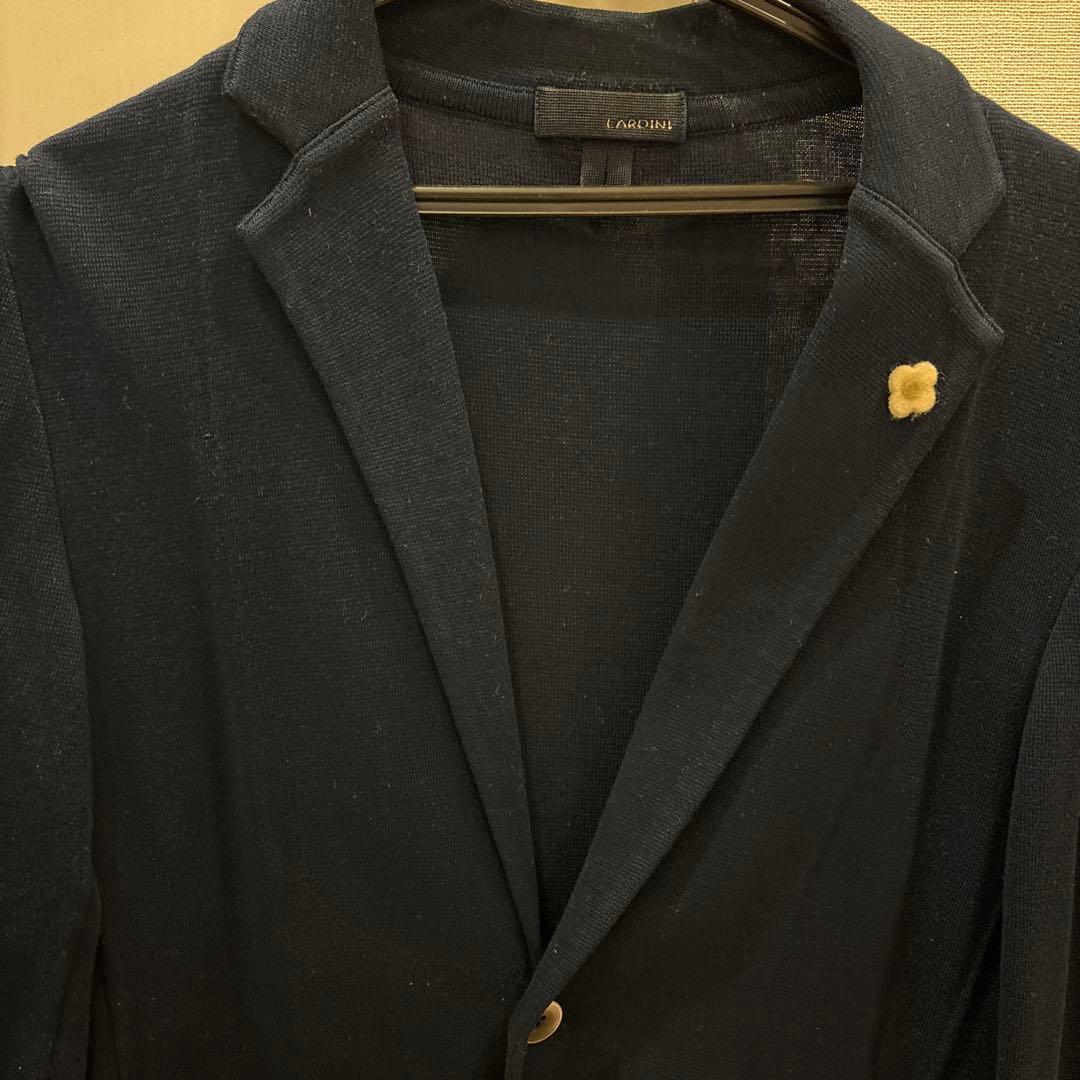 Lardini ネイビー ブレザー風カーディガン