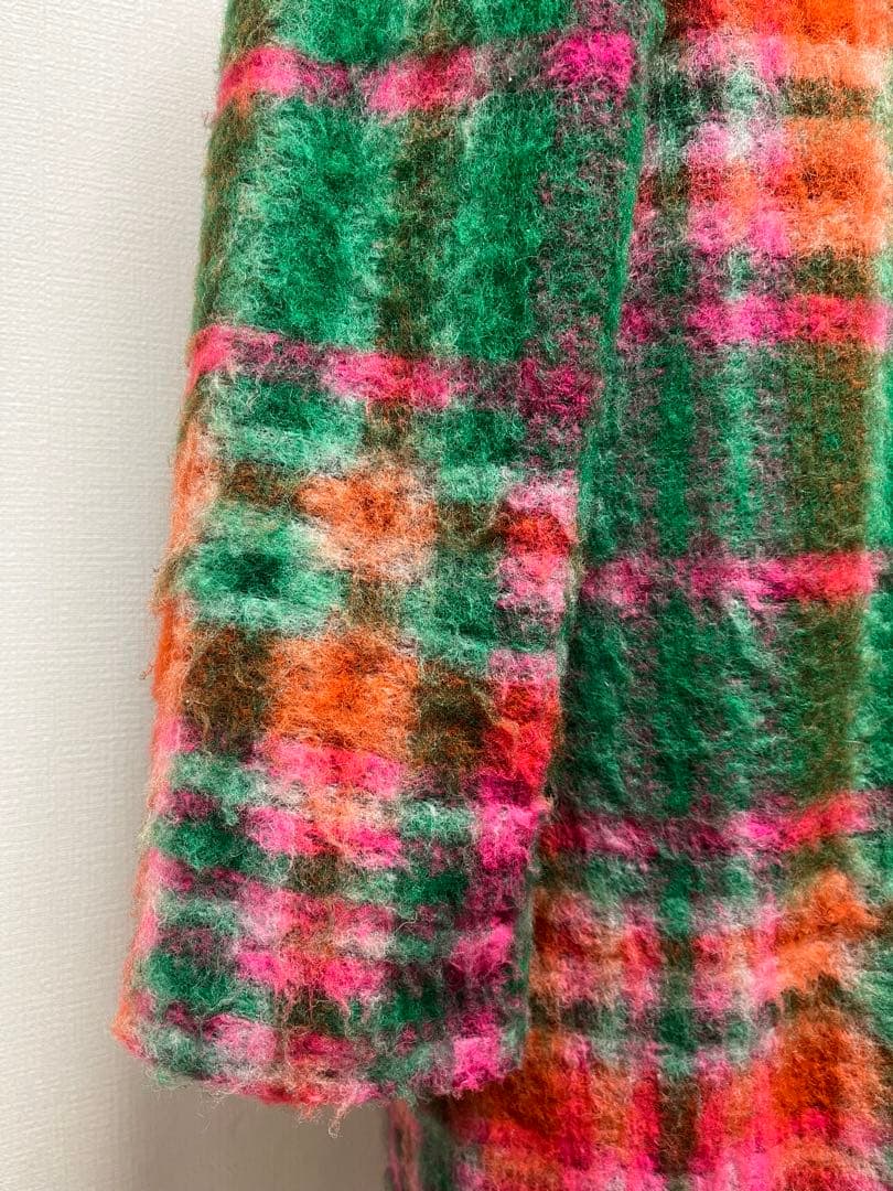 【ANNA BASSANI】アンナバッサーニ モヘア　チェック　チェスターコート