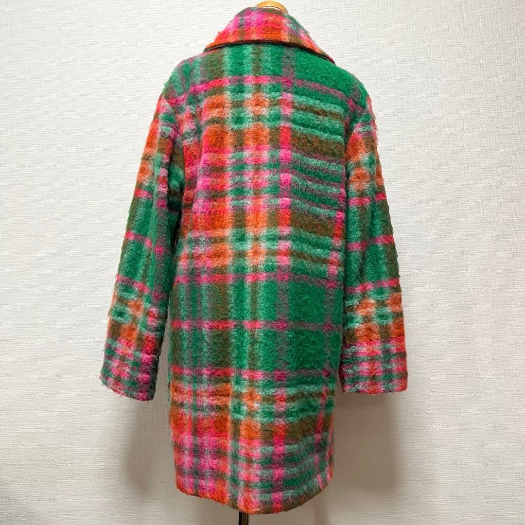 【ANNA BASSANI】アンナバッサーニ モヘア　チェック　チェスターコート