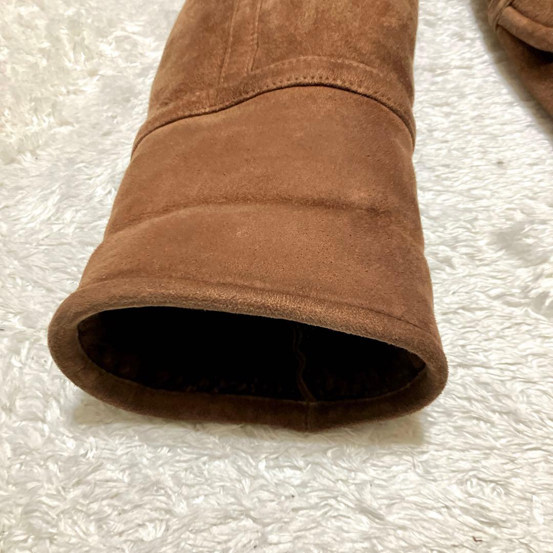 ヴィンテージ　リアルムートン　ブラウン　ランチコート　XL