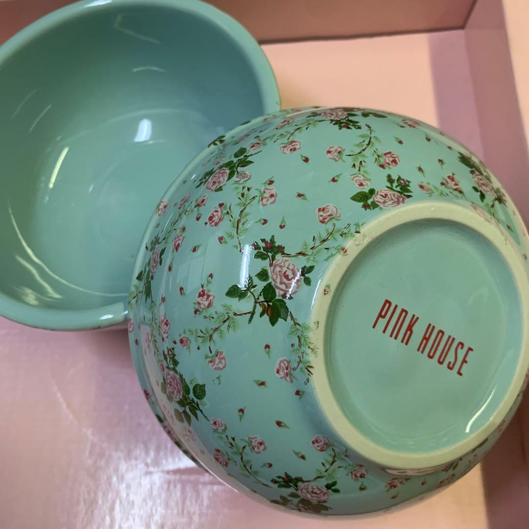 ピンクハウス　ヴィンテージ食器セット　未使用　ミントグリーンの薔薇柄ティーセット