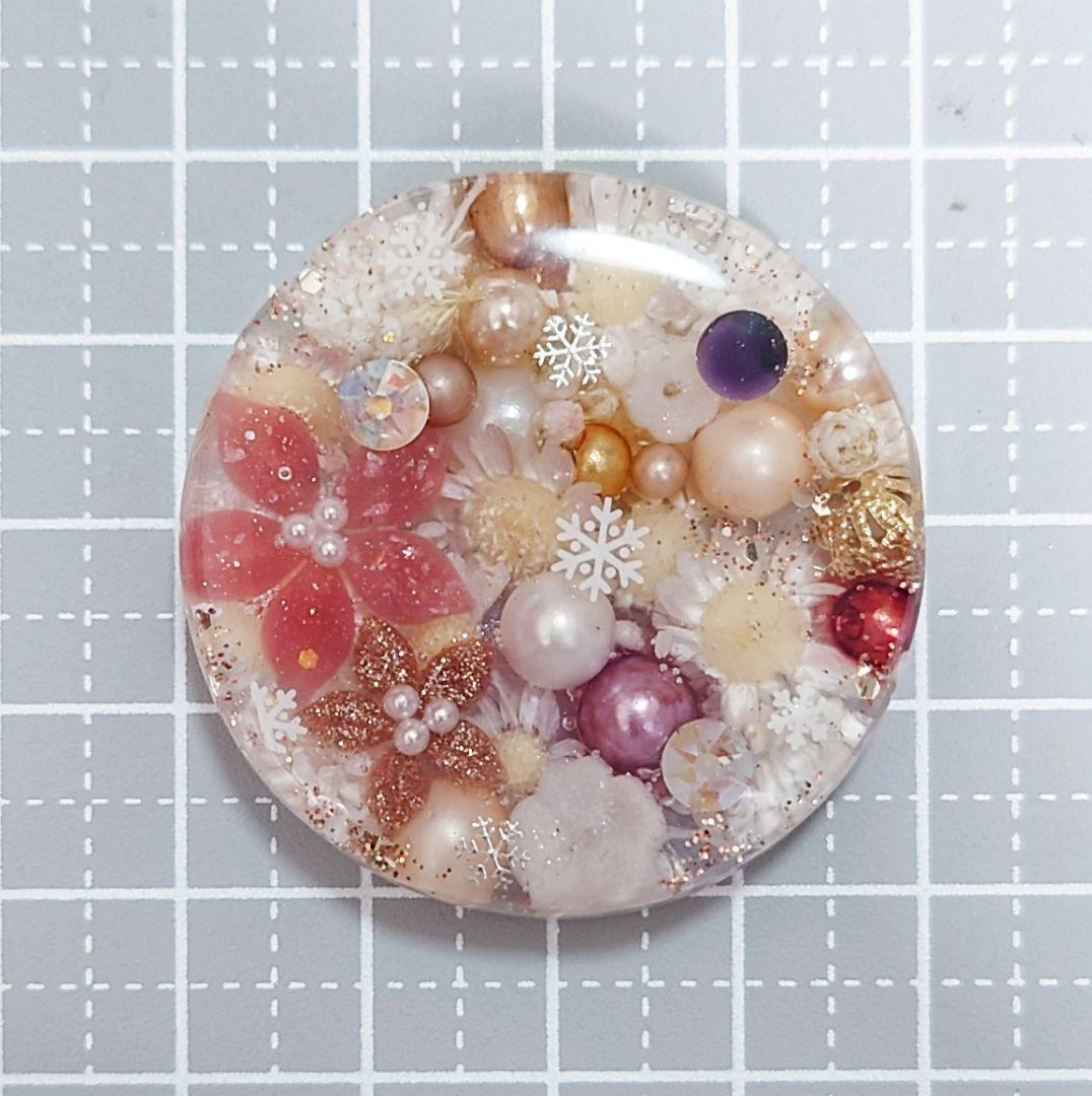 レジン　猫　ドライフラワー　ヘアゴム　ブローチ　ポニーフック　No.356