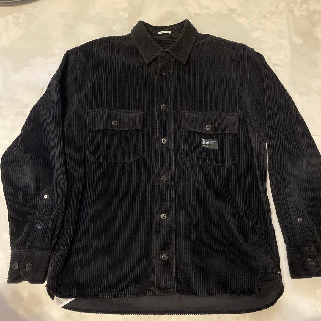 DENHAM デンハム コーデュロイ シャツ メンズ サイズL ブラック