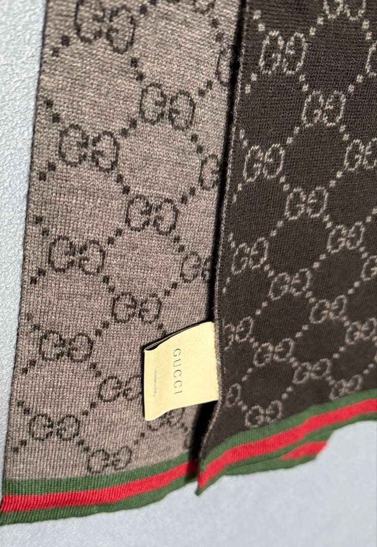 ま*こ様 GUCCI GGパターン マフラー ブラウン