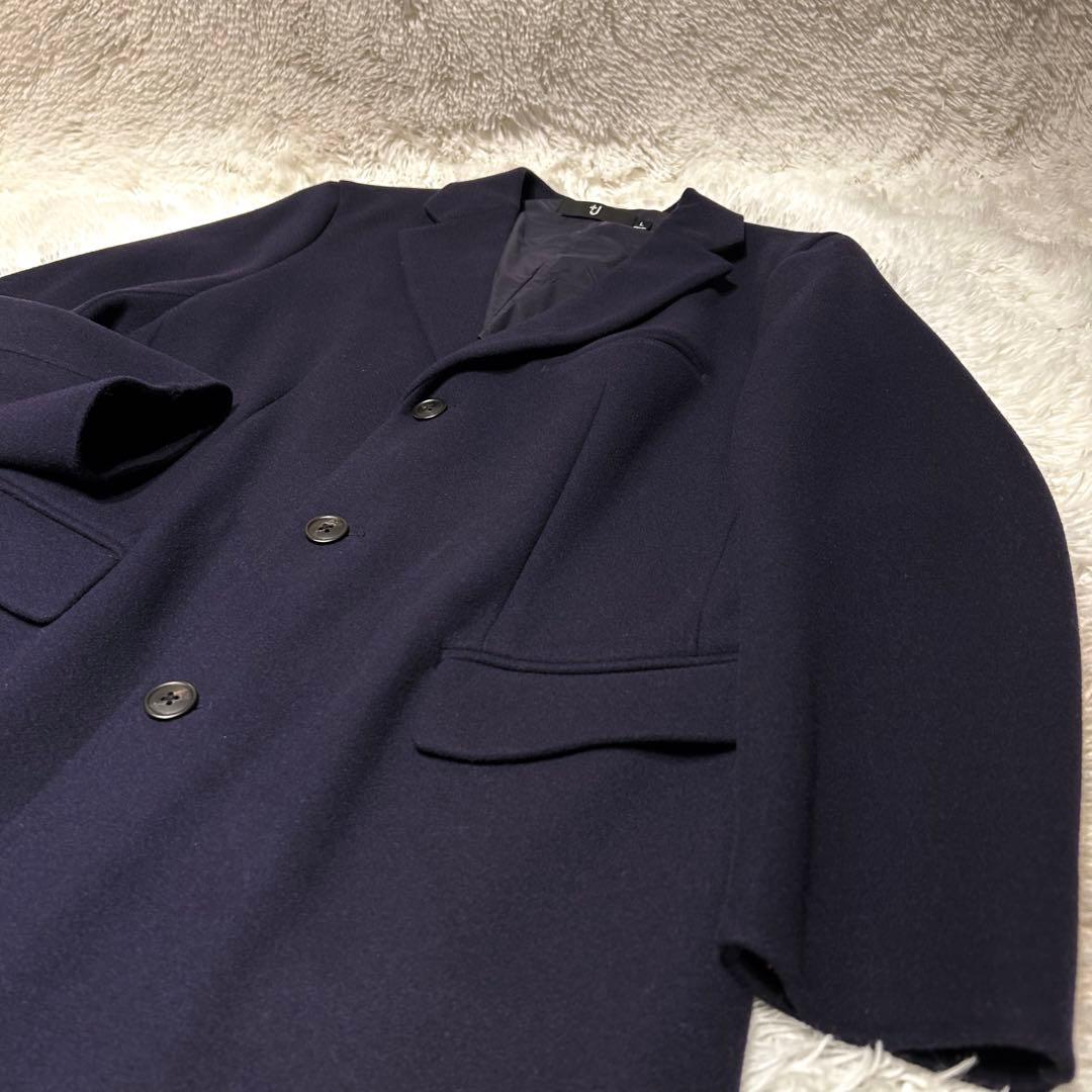 未使用級✨】UNIQLO＋J ウールブレンドチェスターコート L ネイビー