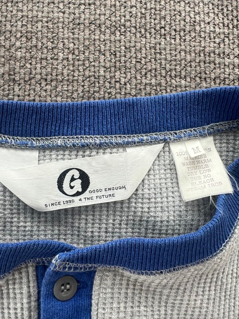 希少90s GOODENOUGH ヘンリーネックワッフル Mサイズ 藤原ヒロシ