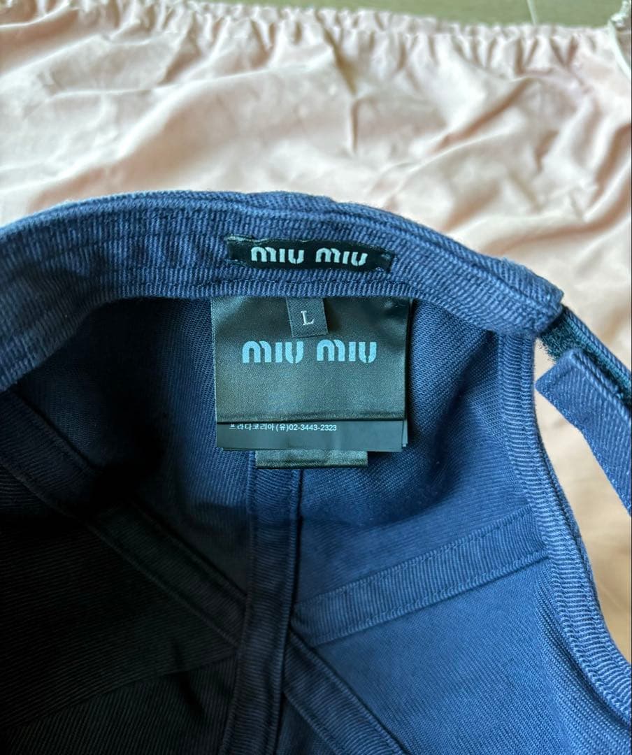 cota レア miu miu キャップ デニム ヴィンテージ加工 L