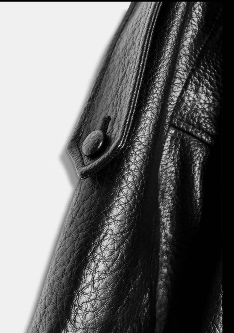 ZARA 完売　YSL似　黒 ハイネックフェイクレザージャケット