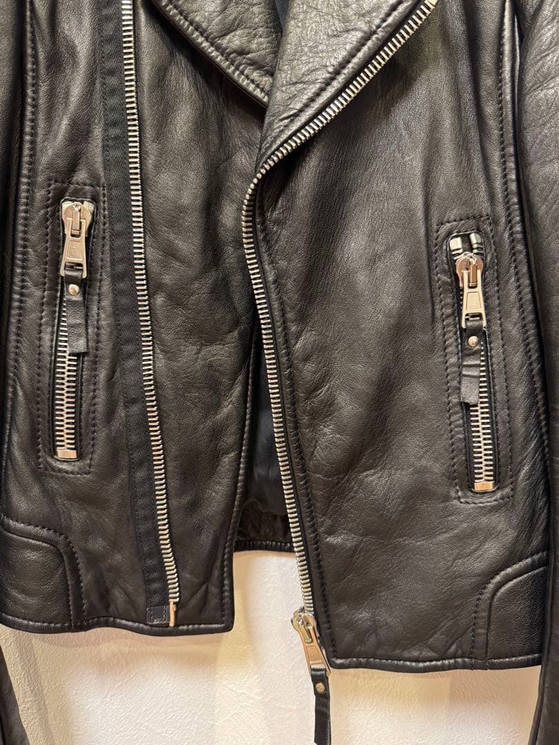 BALENCIAGAブラックレザーライダースジャケット size 34