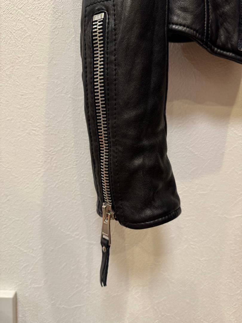BALENCIAGAブラックレザーライダースジャケット size 34
