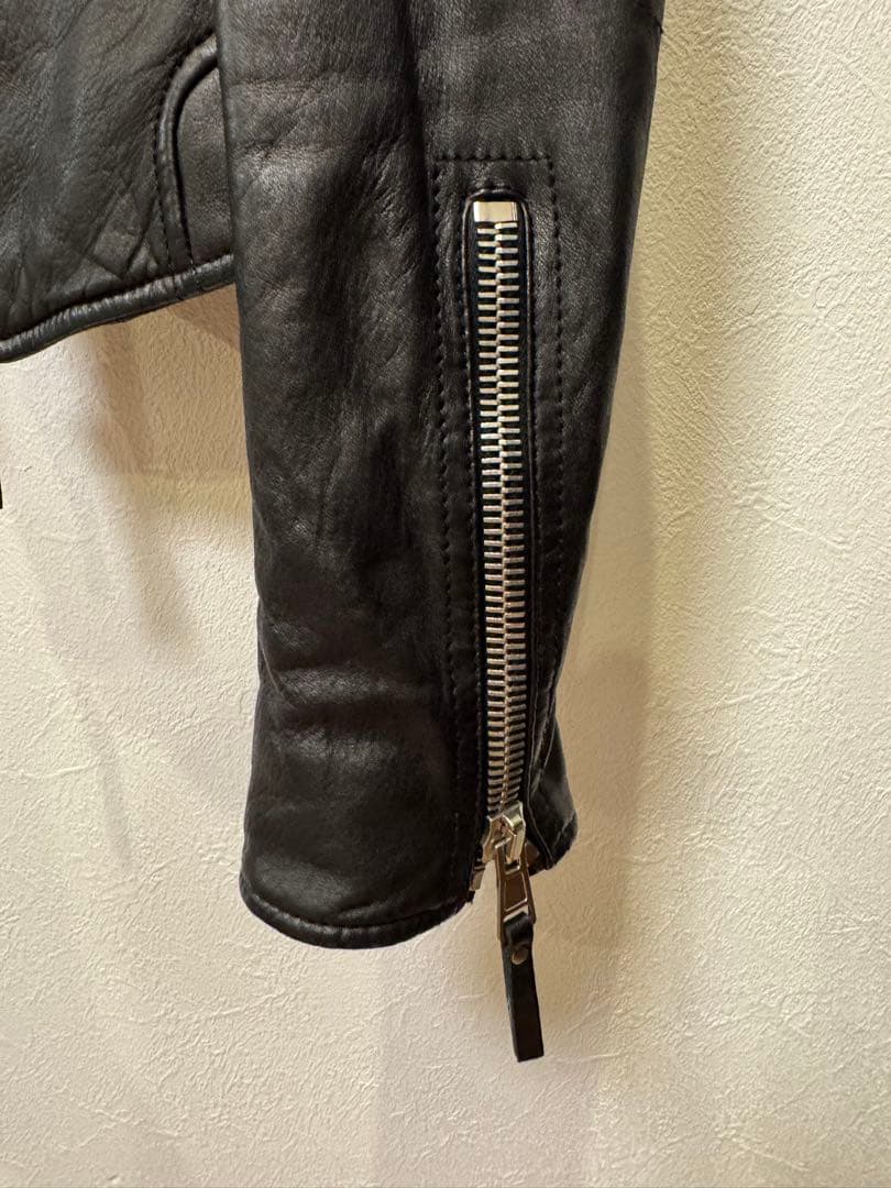 BALENCIAGAブラックレザーライダースジャケット size 34