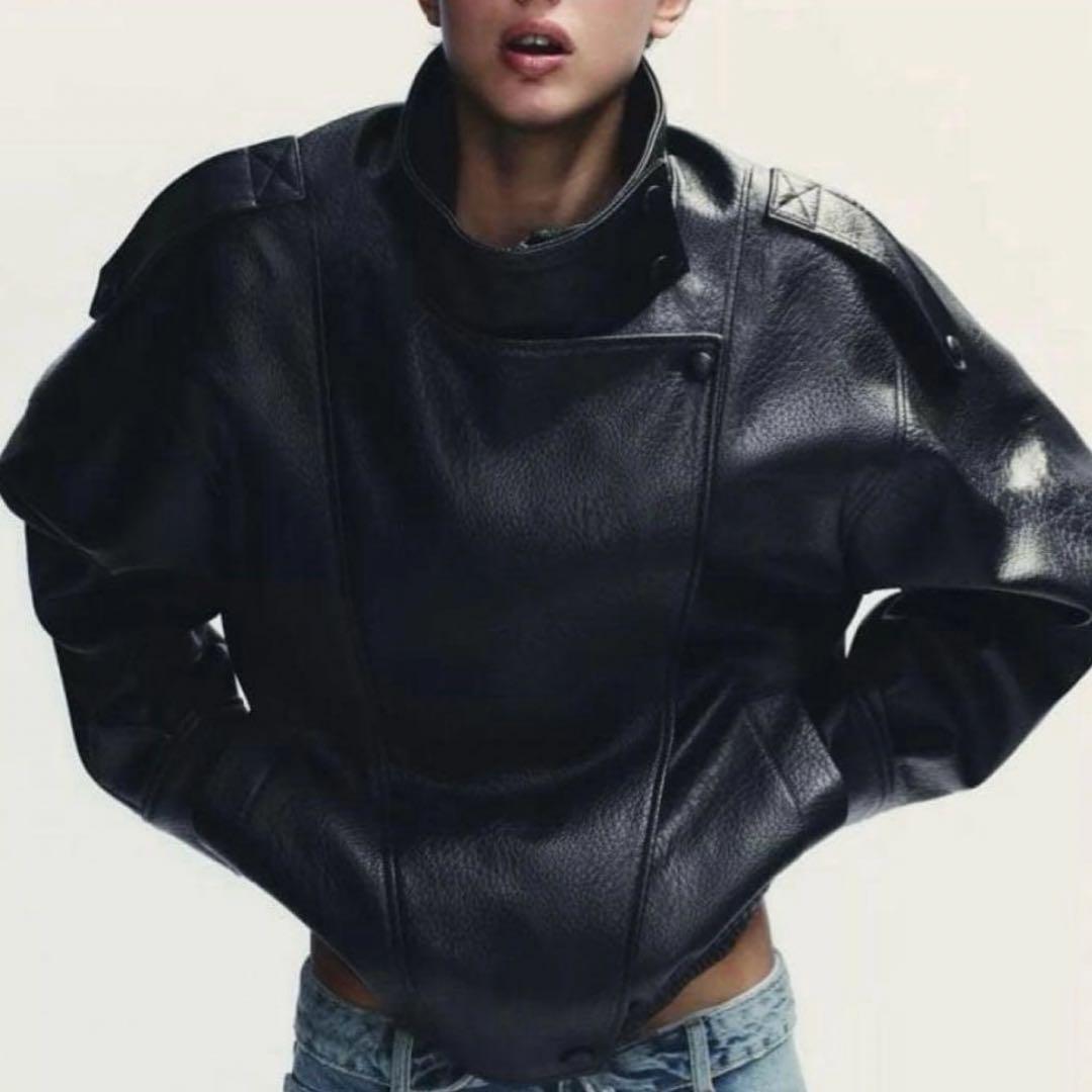 タグつき！ZARA フェイクレザージャケット Sサイズ