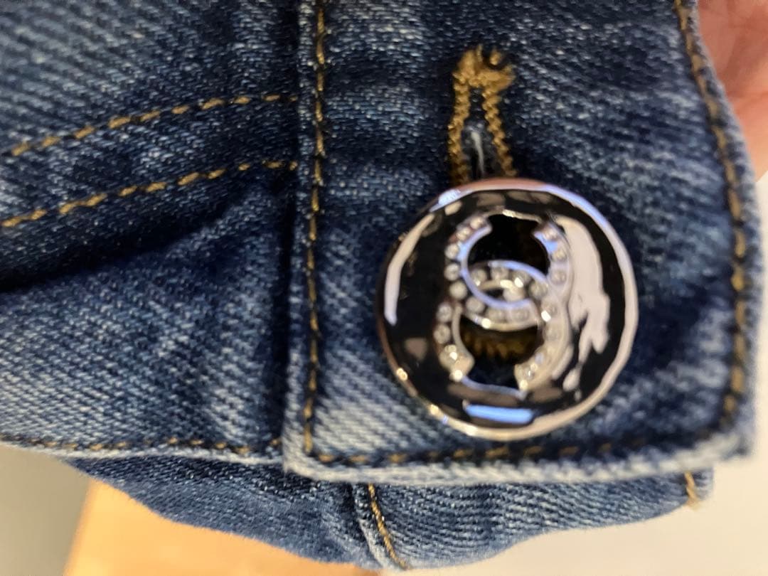 CHANELワイドレッグデニムパンツ ミディアムブルー