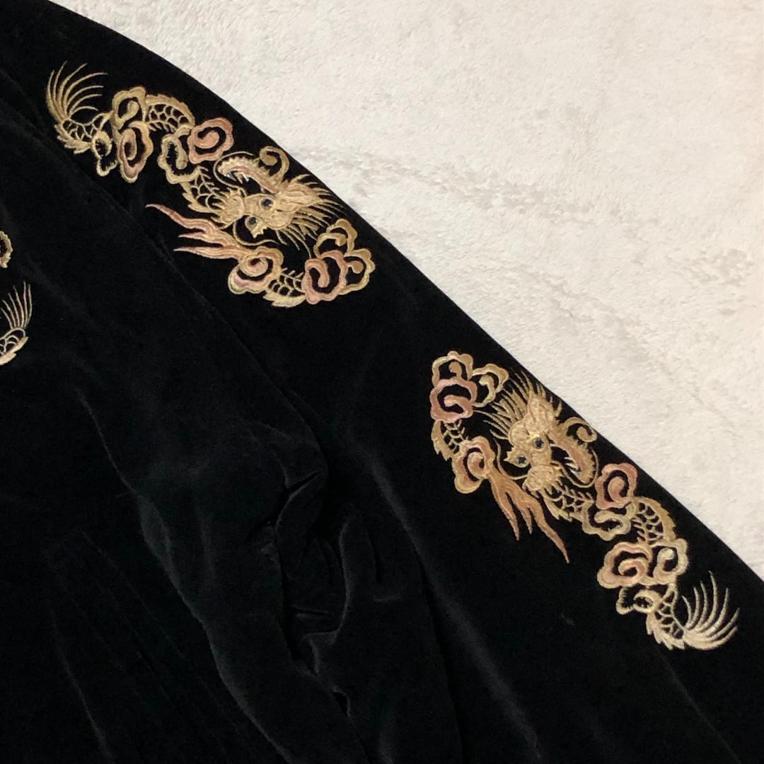 NIPPON ORIGINAL 別珍 ベロア Lサイズ スカジャン ビッグ刺繍