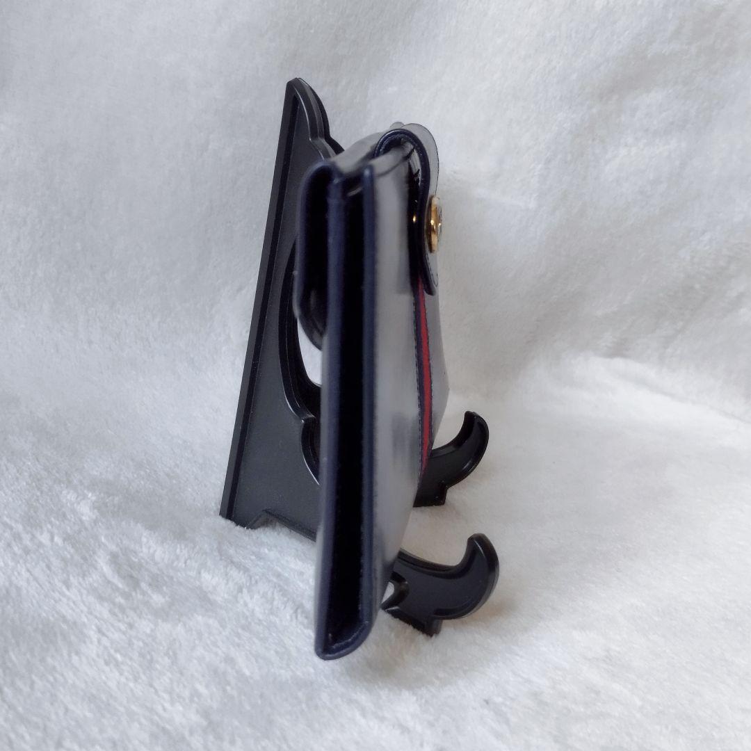 【希少/美品】オールドグッチ 長財布 シェリーライン ネイビー レザー GG