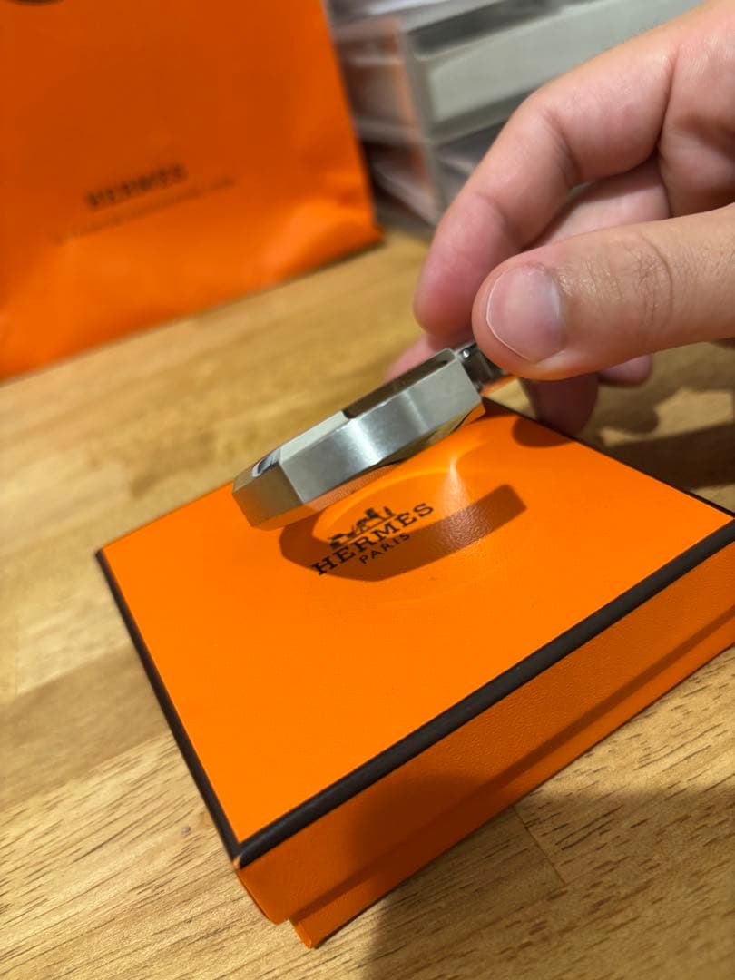 HERMES エルメス シルバー　バングル　ツールボックス　T4