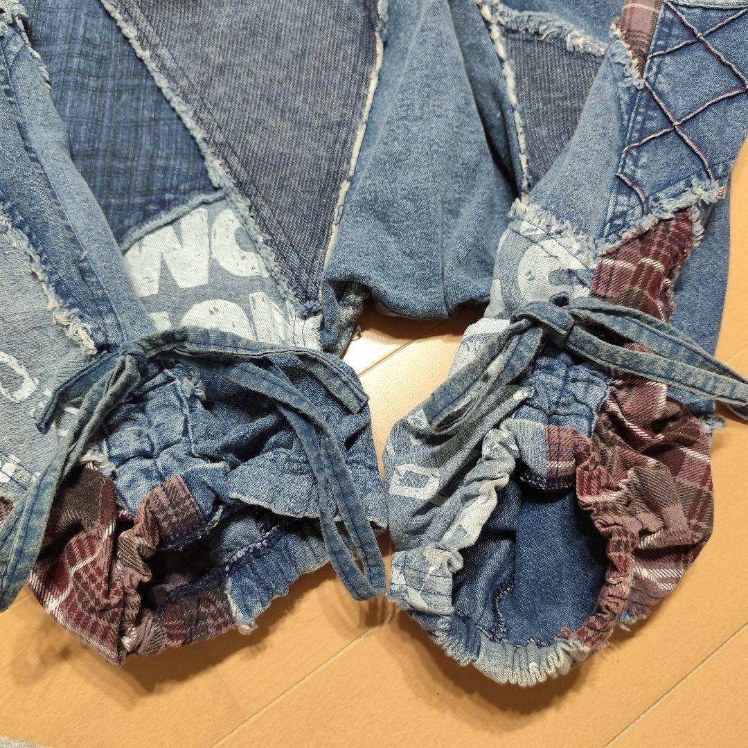 希少 EL RODEO サルエル パッチワーク オールインワン ベルト付き