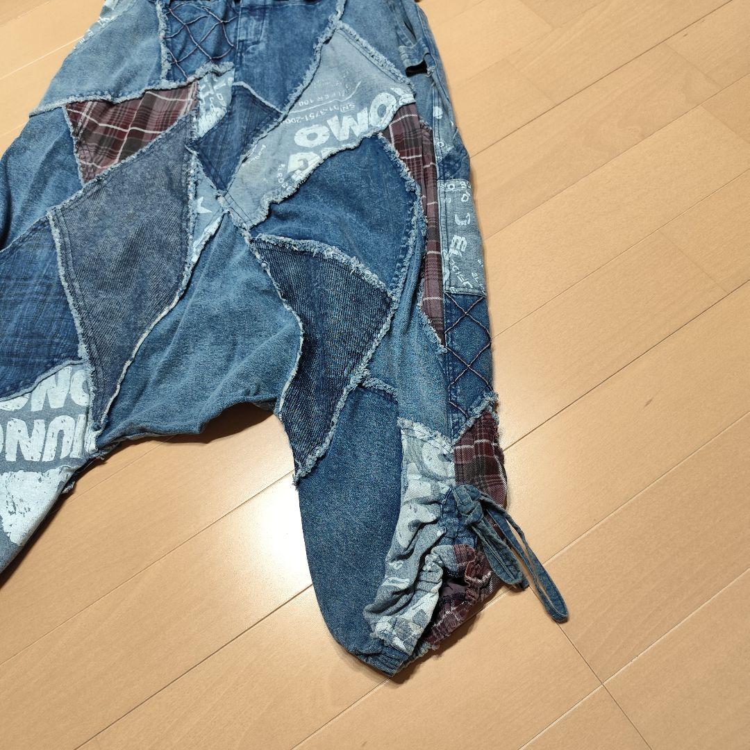 希少 EL RODEO サルエル パッチワーク オールインワン ベルト付き