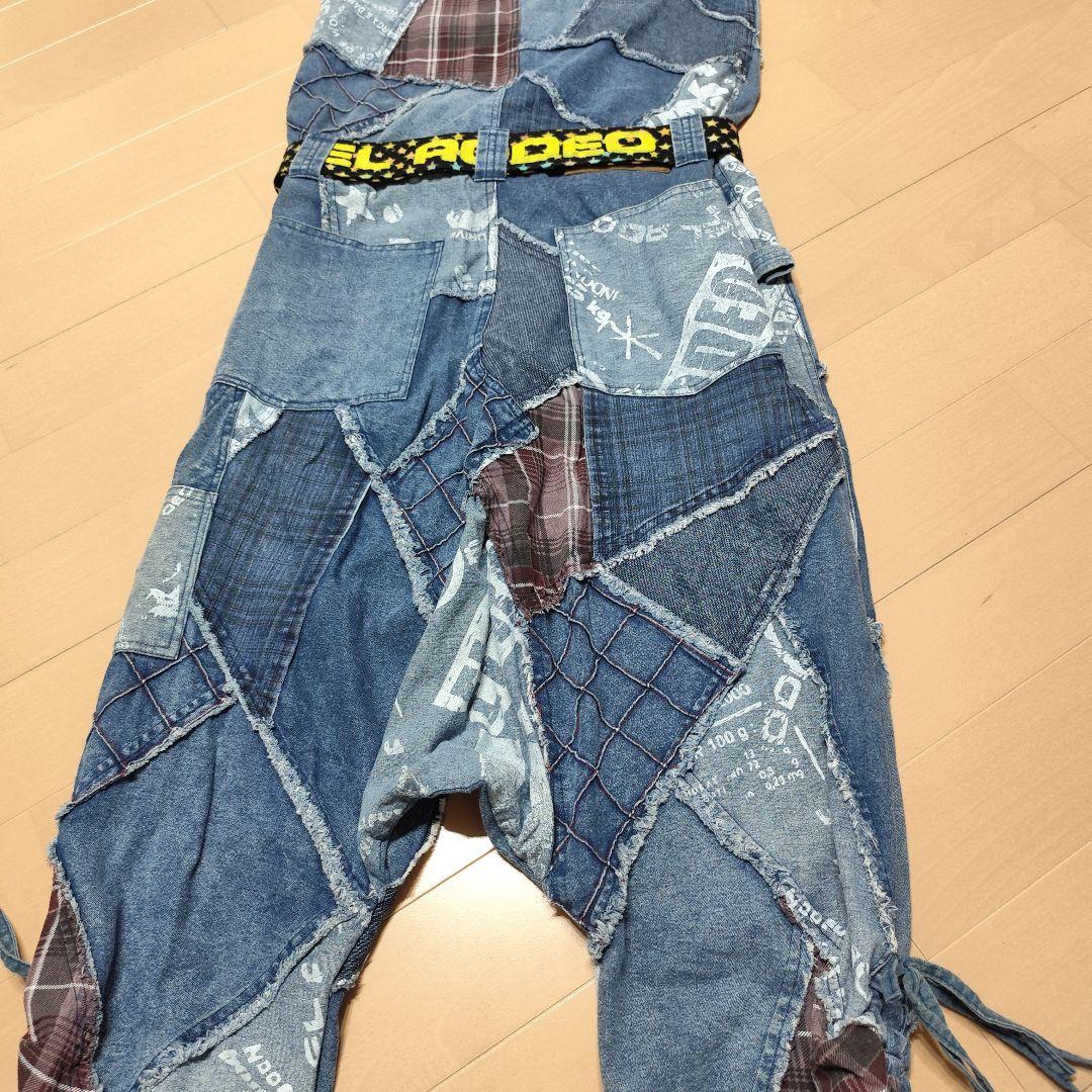 希少 EL RODEO サルエル パッチワーク オールインワン ベルト付き