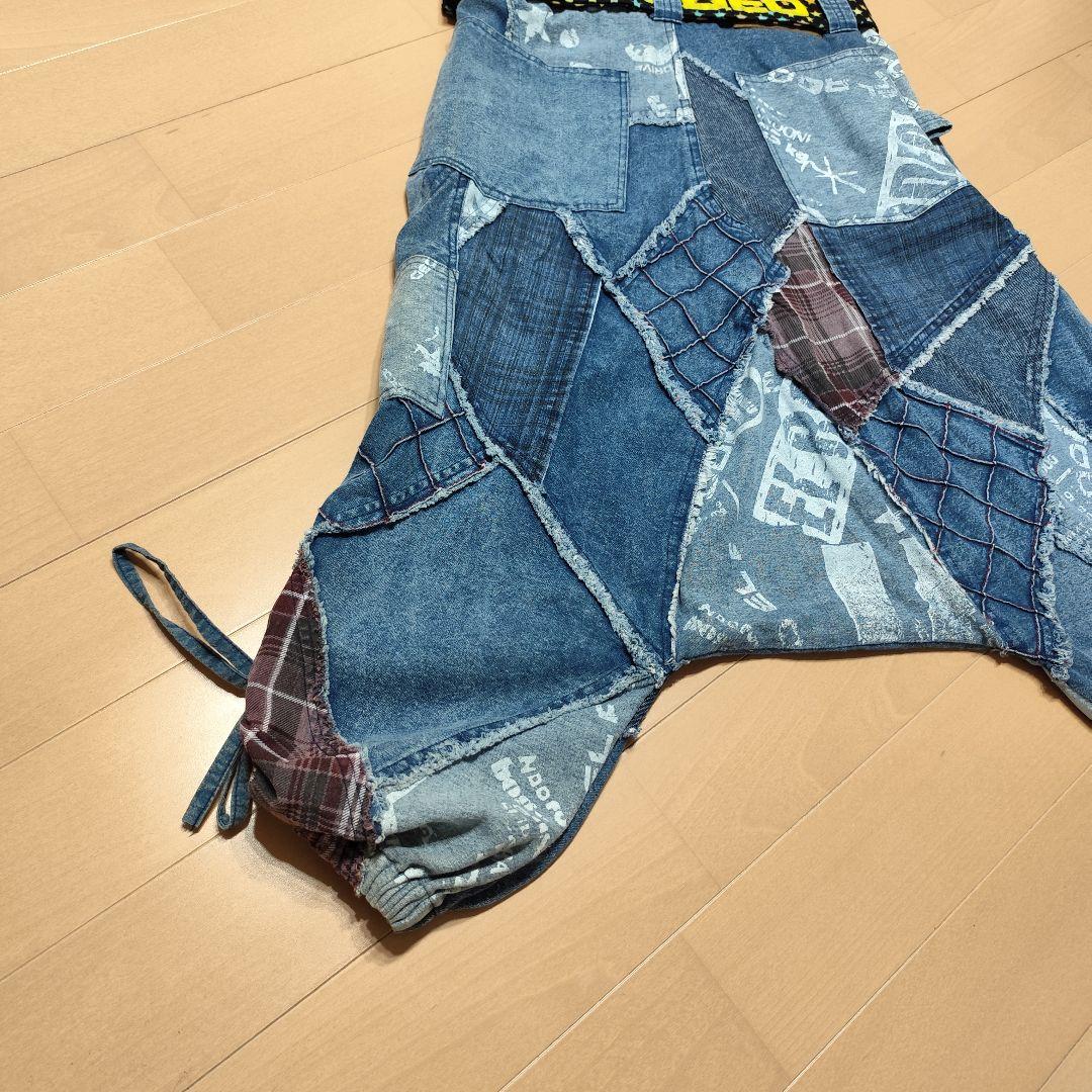 希少 EL RODEO サルエル パッチワーク オールインワン ベルト付き