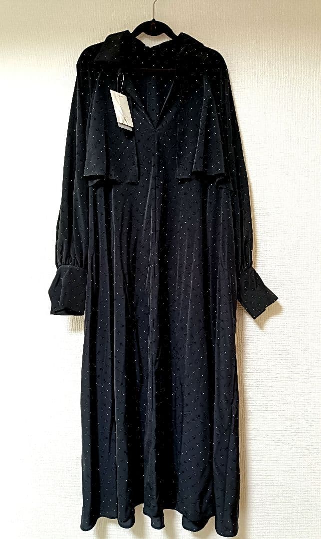 IENA イエナ ドットサッシュワンピース ブラック