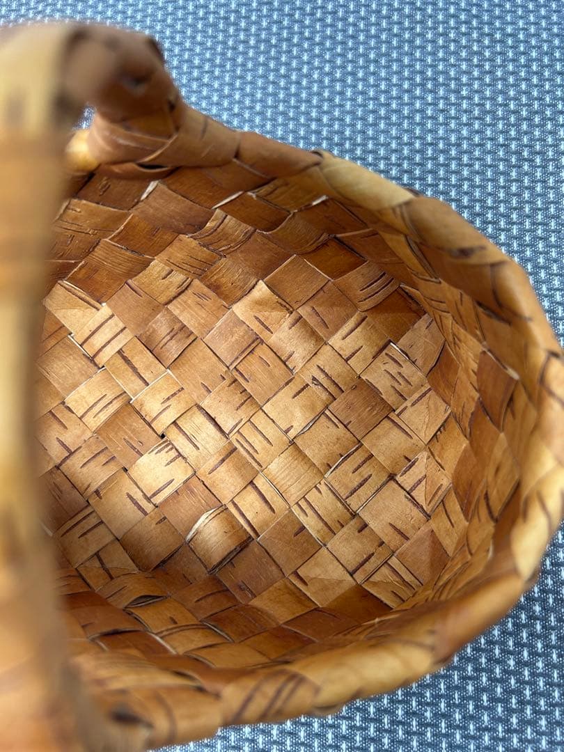 白樺　持ち手付きかご