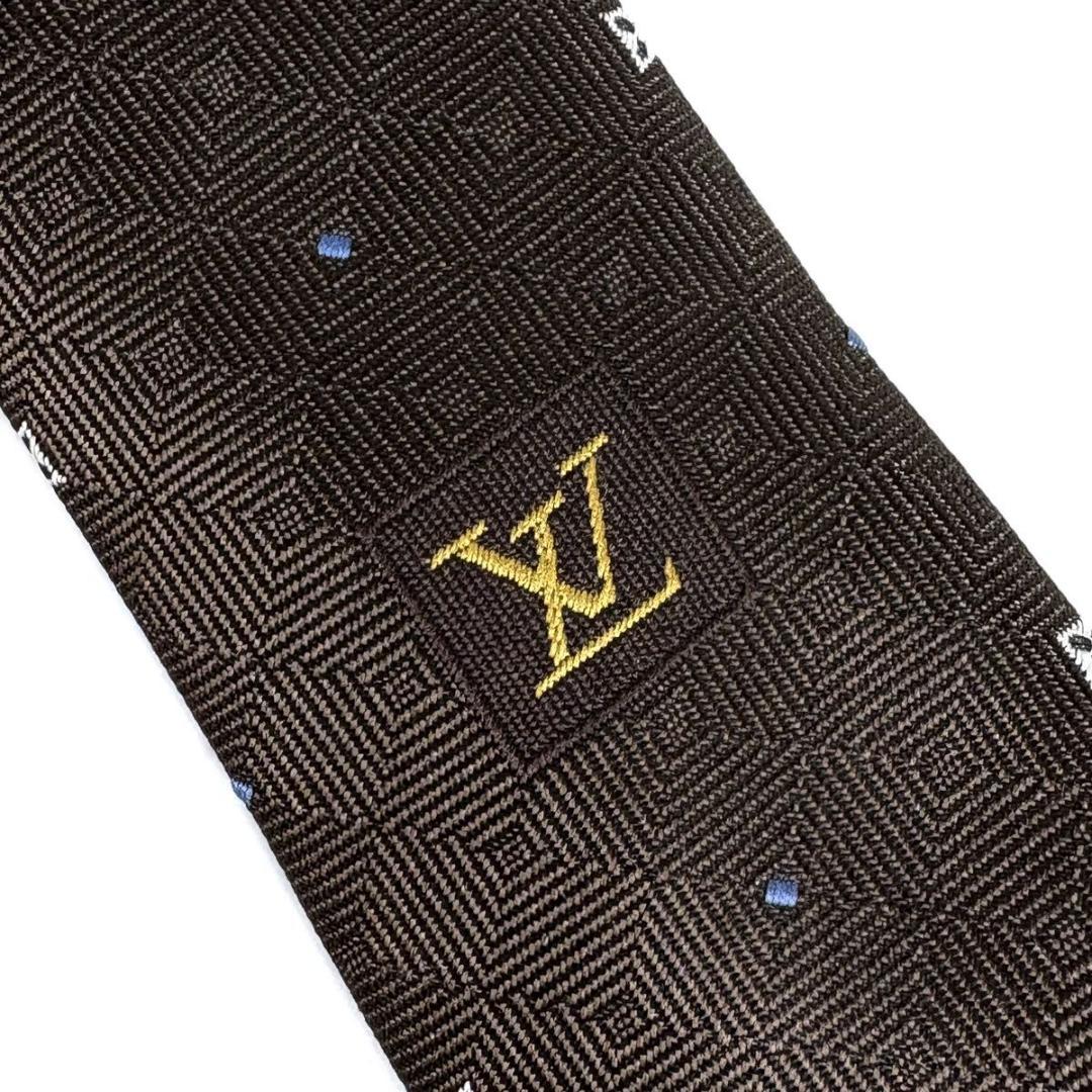 【極美品】LV ヴィトン シルク ネクタイ 小紋柄 元箱付き イタリア製