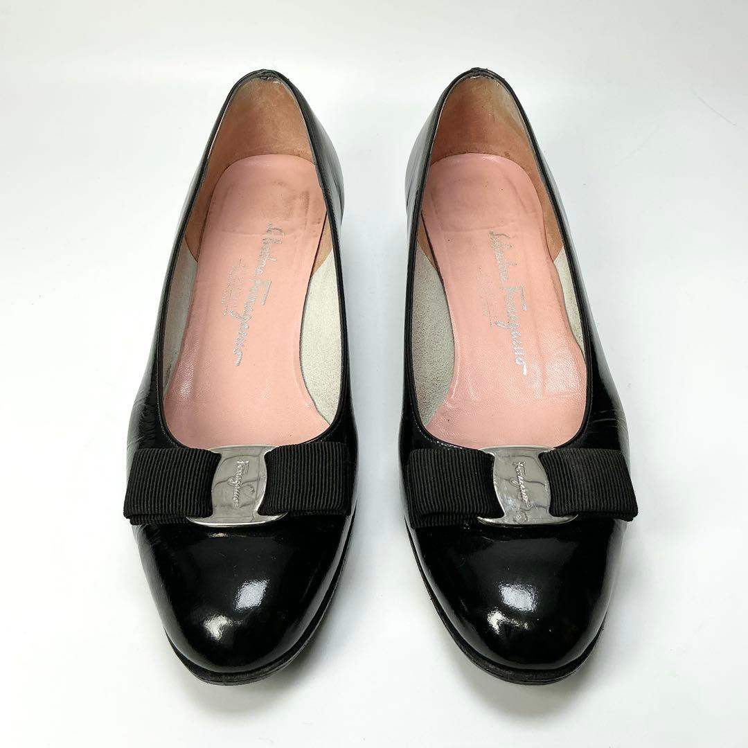 FERRAGAMO 　パンプス　ヴァラリボン　パテントレザー　ブラック　7