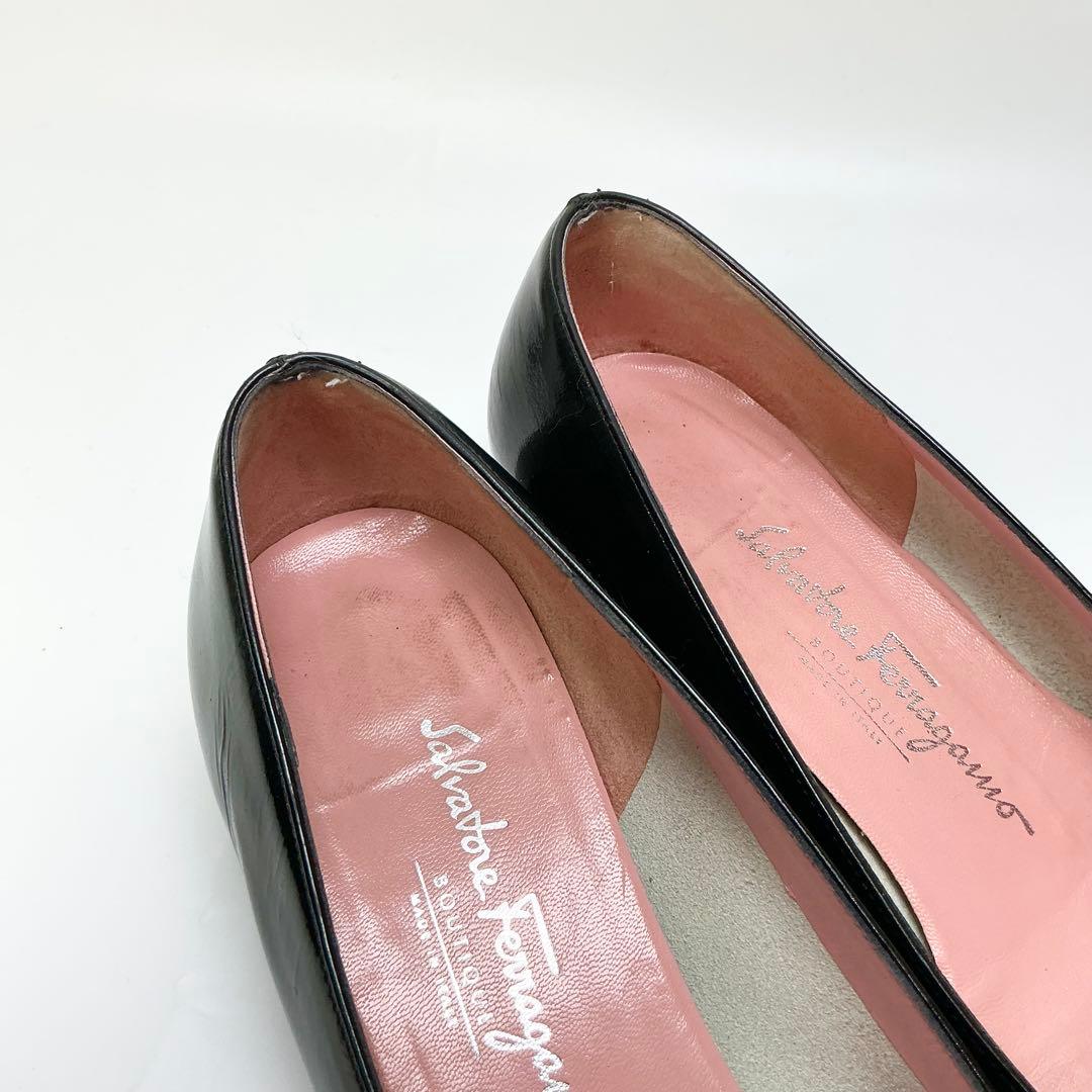FERRAGAMO 　パンプス　ヴァラリボン　パテントレザー　ブラック　7