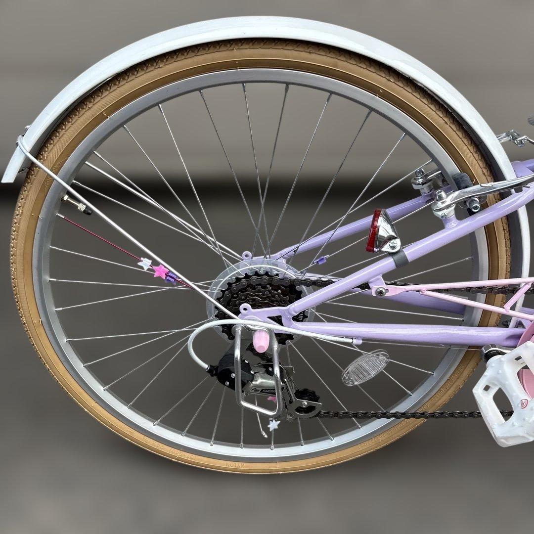 女の子用自転車 24インチ 紫色 アイデスチェアリー