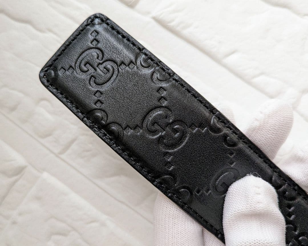 (新品未使用)GUCCI グッチ インターロッキングG バックル付き ベルト 黒