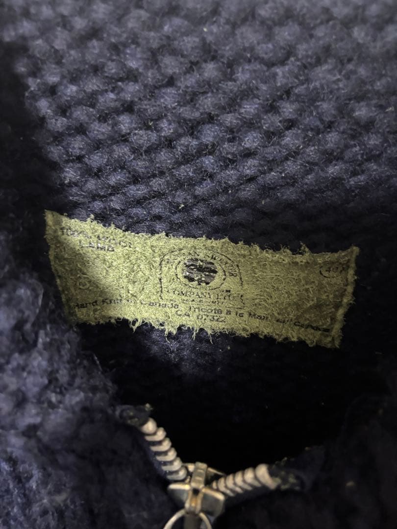 Canadian sweater カウチン ネイビー ジップアップ サイズ40
