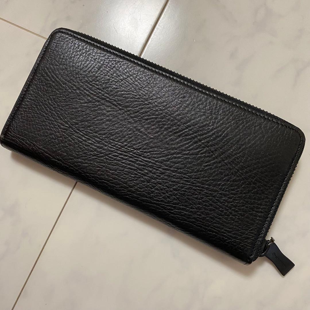【新品未使用】Orobianco 牛革 ALL BLACK SERIES長財布