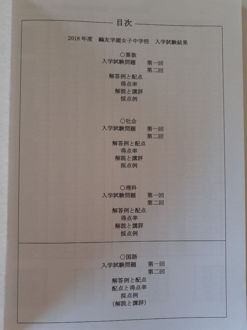 〖鷗友対策必需品〗鷗友学園女子中学校入試対策資料集セット 2019-2025年度