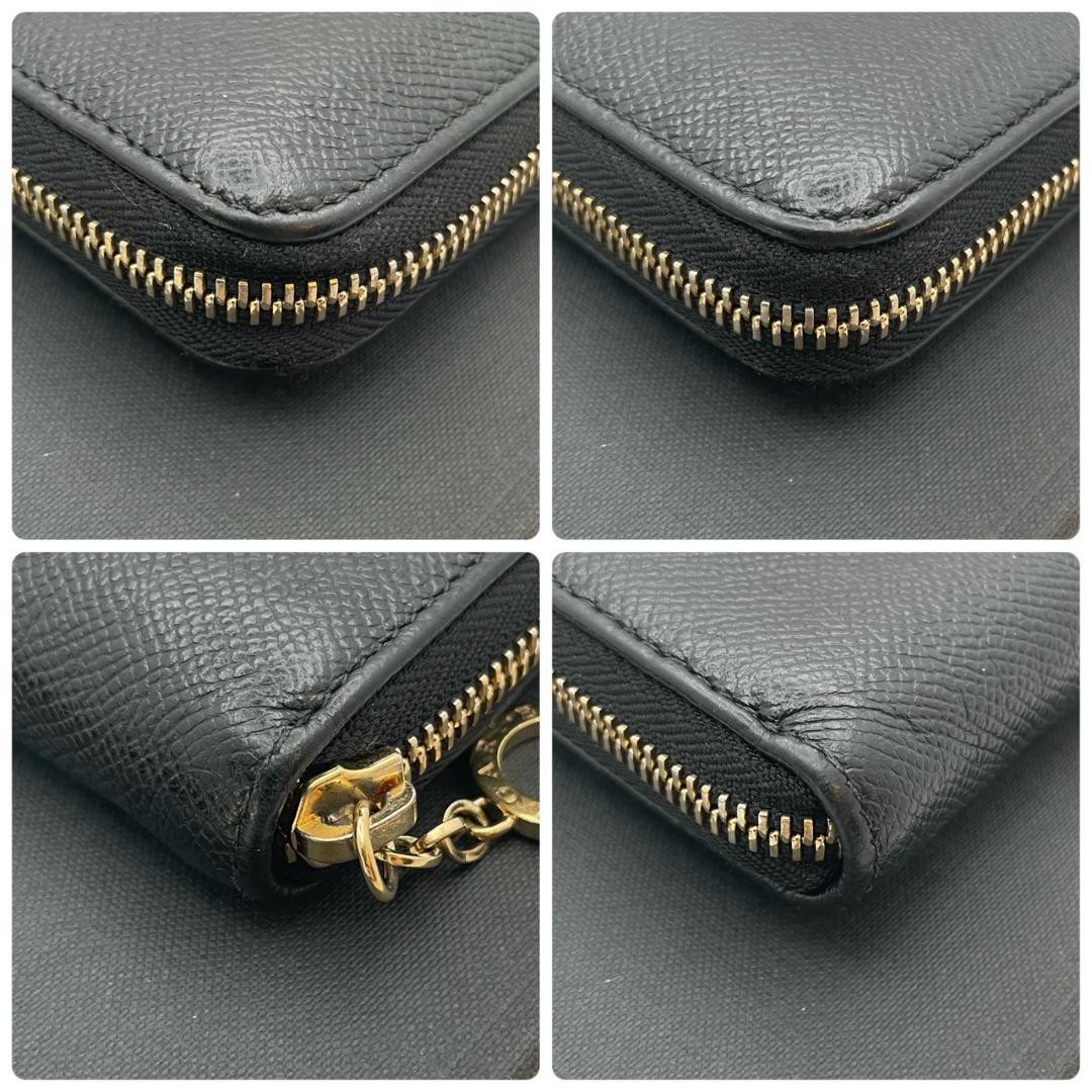 【美品】 BVLGARI ブルガリ 長財布 ビーゼロワン サフィアーノ ブラック