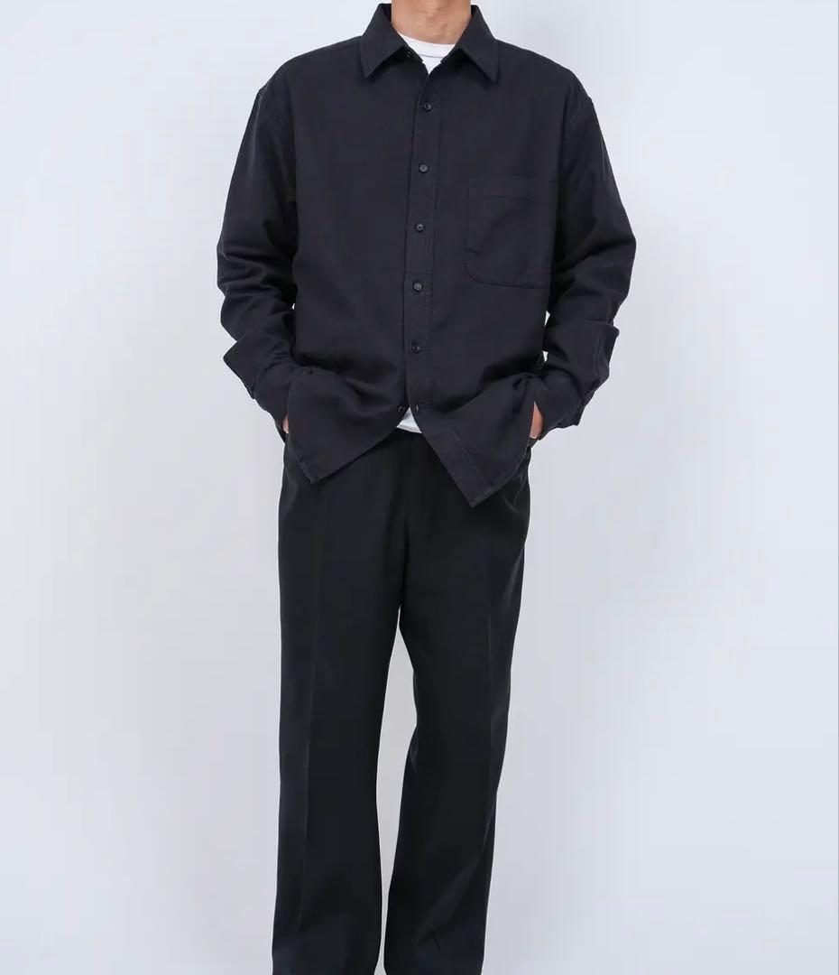OVY Soft Flannel Wide Shirts L Black 黒