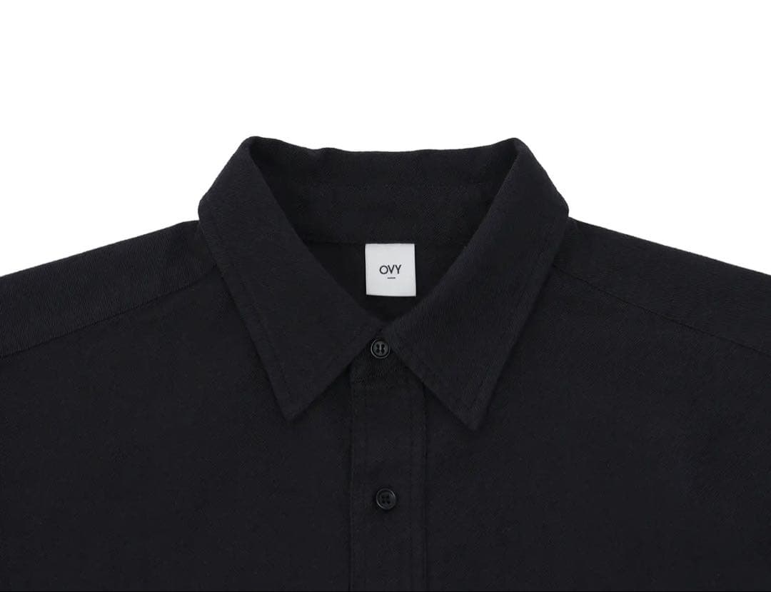 OVY Soft Flannel Wide Shirts L Black 黒