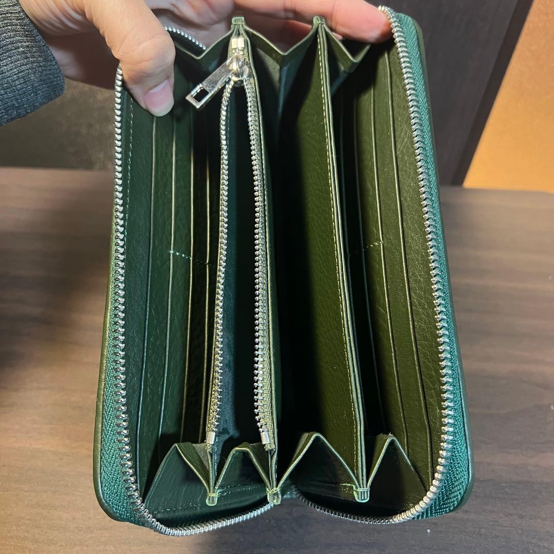 スティングレイ 長財布 エイ ガルーシャ 本革 ラウンドファスナー グリーン 緑