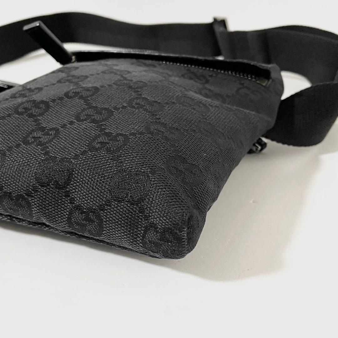 【美品】GUCCI グッチ ウエストポーチ ボディバッグ GGキャンバス×レザー