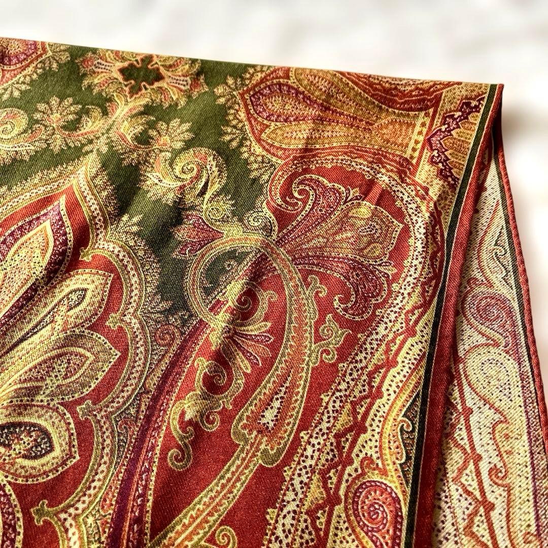 極美品　ETRO エトロ 大判ショール ペイズリー柄 ウール×シルク イタリア製