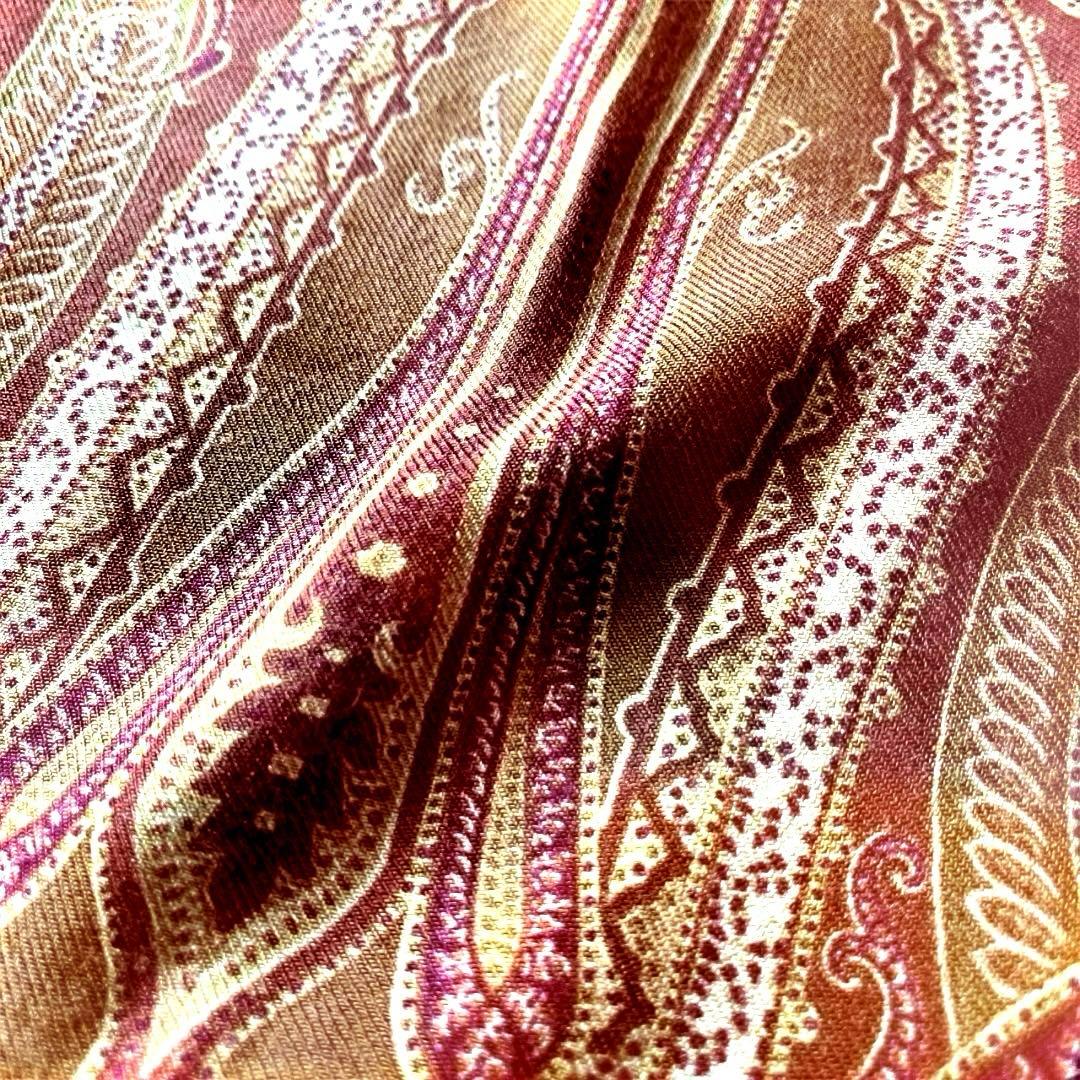 極美品　ETRO エトロ 大判ショール ペイズリー柄 ウール×シルク イタリア製