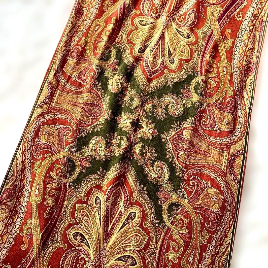 極美品　ETRO エトロ 大判ショール ペイズリー柄 ウール×シルク イタリア製