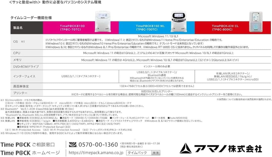 即購入◎アマノ 勤怠管理タイムレコーダー TIMEPACK3-100 比較的美品