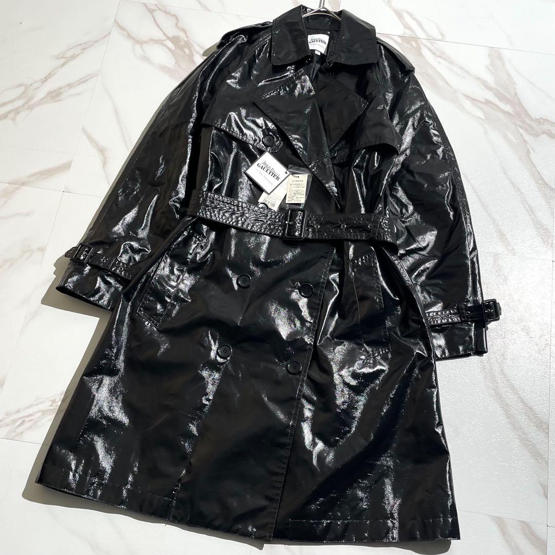 【未使用品】ジャンポールゴルチエ トレンチコート コーティング Lサイズ 黒