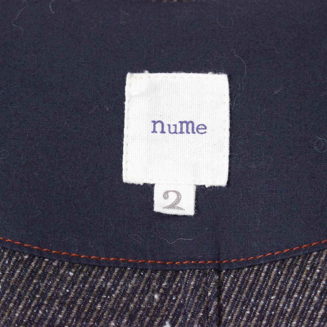 nume インディゴロングコート フーディー デニム調 Mサイズ ネイビー