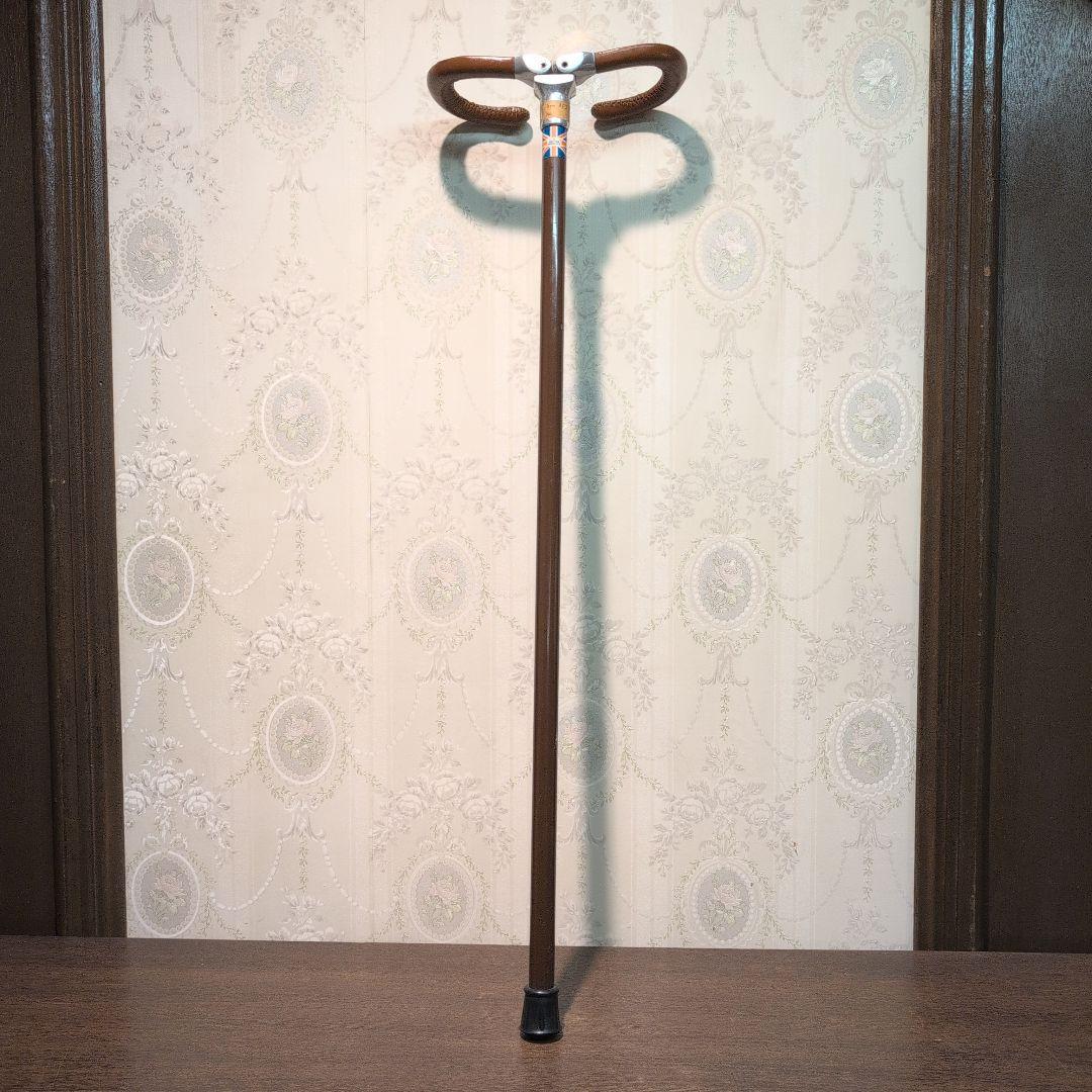 英国製 ヴィンテージ ステッキ ブラウン杖 腰掛けにできる