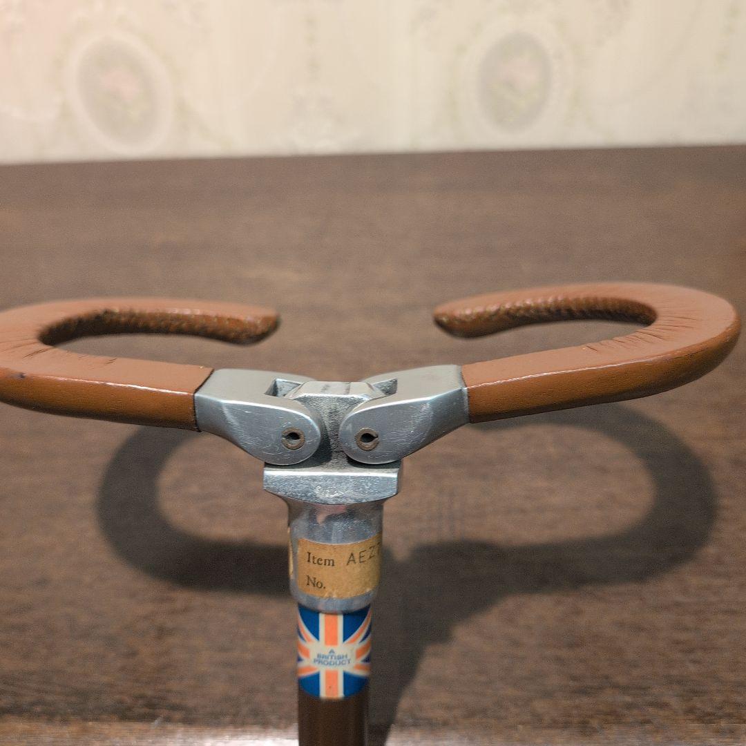 英国製 ヴィンテージ ステッキ ブラウン杖 腰掛けにできる